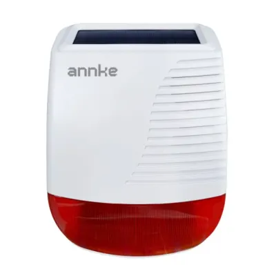 Sirena de exterior ANNKE SIRENE001, WiFi cu panou solar, accesoriu suplimentar sistem alarma A113, 120 dB, Flash LED, rezistenta la intemperii