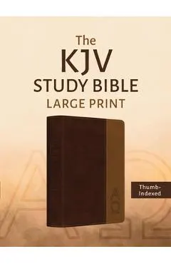 The KJV Study Bible, Large Print (Indexed) [Two-Tone Brown Alpha & Omega]