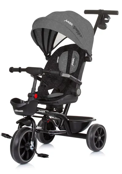 Tricicletă cu umbrar Chipolino - Max Sport, gri
