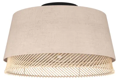 Plafonieră Eglo – Tabley, E27, Ø38 cm, negru/natural/bambus