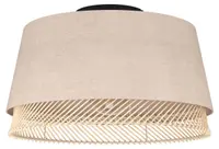 Plafonieră Eglo – Tabley, E27, Ø38 cm, negru/natural/bambus