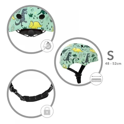 Casca de protectie pentru copii Kidwell Orix Plus Dino, sistem de reglare, S, 48-52 cm, 1 an+
