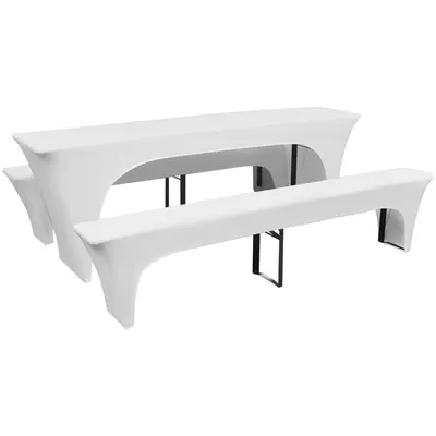 Set huse pentru masa de bere si bancute, 220x70x80 cm, negru, 3 buc.