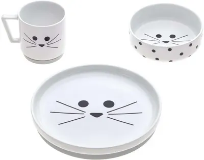 Set de luat masa Lassig - Little Chums, Cat