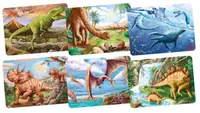 Mini Puzzle din lemn Goki - Dinozauri, 24 piese, sortiment