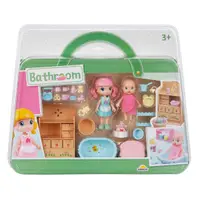 Set de joaca cu papusa si bebelus, Sunman, Bathroom
