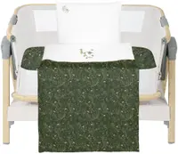 Set de lenjerie pentru pătuț de bebeluș KikkaBoo Secret Garden - Pentru pătuț mini, 3 piese, verde