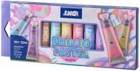 Vopsele temperă Junior - Brillio Pastel, 10 culori, 12 ml