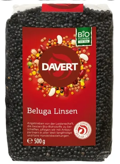 Linte neagră Beluga organică, 500 g, Davert