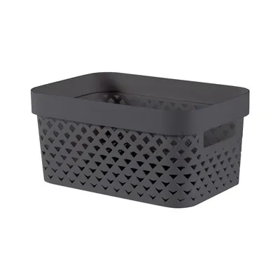 Cutie de depozitare gri închis din plastic 26x17,5x12 cm Pure – Curver