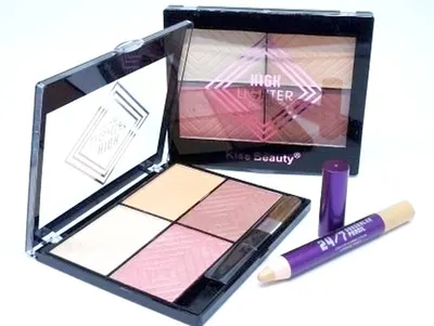 Paleta iluminatoare ,KISS BEAUTY-4 nuante Engros