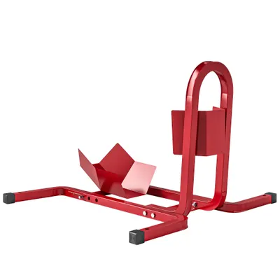 HOMCOM Suport pentru Motocicletă Reglabil pe 3 Nivele, Sistem de Blocare Roți Motocicletă în Metal cu Găuri, 60x55x43 cm, Negru | Aosom Romania