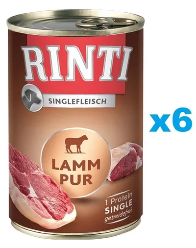 RINTI Singlefleisch Lamb Pure 6x400 g miel, aliment monoproteic caini