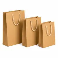 Pungi cadou dreptunghiulare uni - auriu (set 12 buc) - Medie 26x32x10cm