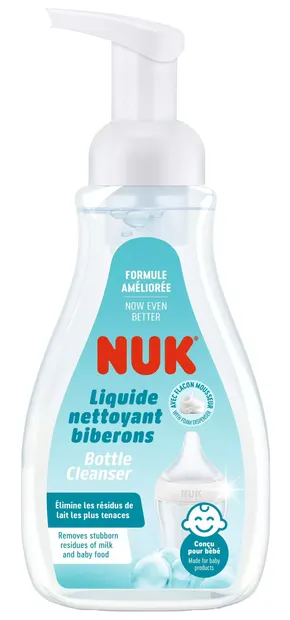 Soluție de curățat accesorii pentru bebeluși + dozator Nuk - 380 ml