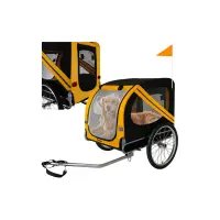 Remorca bicicleta transport animale, sarcina maxima 40 kg, centura siguranta, cadru otel, 75x52x65 cm