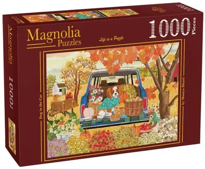 Puzzle Magnolia din 1000 piese - Câine în mașină