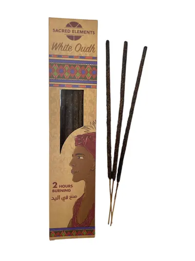 Betisoare parfumate artizanale organice WHITE OUDH (timp de ardere 2h)