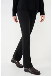 Pantaloni chino drepti cu talie inalta - Negru