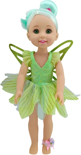 Păpuşă Moni Toys - Zână, verde, 38 cm