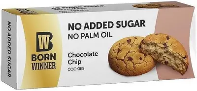 Cookies, bucăți de ciocolată, 130 g, Born Winner
