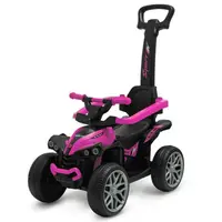 Masinuta de impins, Baby Mix, Mega Prime, Pana la 30 kg, Cu maner de impins, Cu protectii laterale, Cu sunete, Roti EVA, 12 luni+, Pink, Resigilat