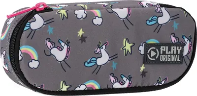 Penar școlar oval Play Rainbow Unicorn - Cu 1 fermoar