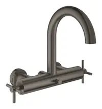 Baterie cada Grohe Atrio 25010al3, 1/2 inch, dubla comanda, valva ceramica, diverter, protectie reflux, pipa inalta, Hard Graphite