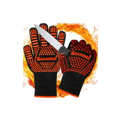 Manusi pentru gratar, rezistente la caldura, suprafata antiderapanta, universale, 32x12,5 cm