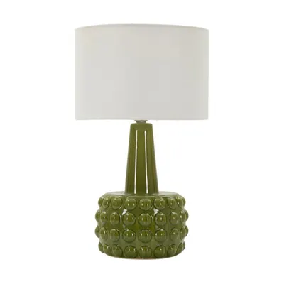 Veioză albă/verde din ceramică cu abajur textil (înălțime 51,5 cm) Gress – Mauro Ferretti
