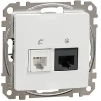 Priza RJ11-RJ45 Cat5E UTP, Schneider, SDD111458, Sedna Design, alb