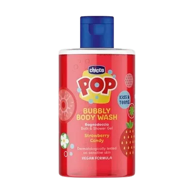 Gel de dus spumant cu aroma de bomboane cu capsuni POP, 300ml, Chicco