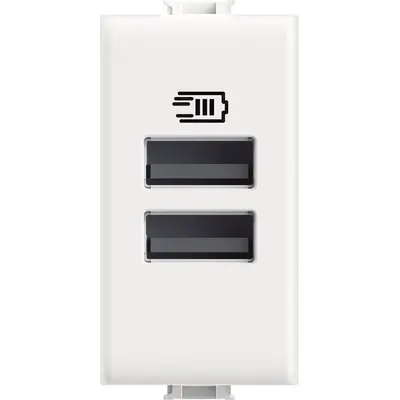 Incarcator Usb 2 porturi tip A 15W Bticino Matix AM4191AA, alb