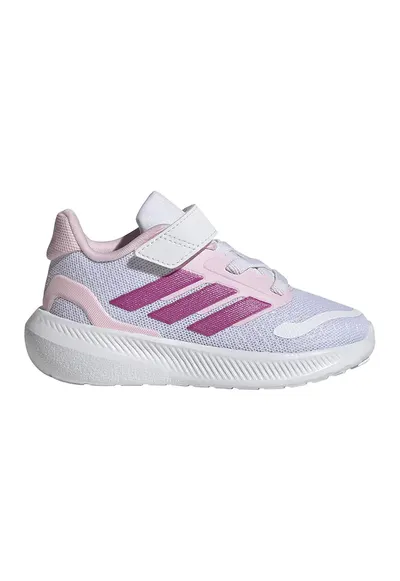 Pantofi sport Run Falcon 5 din material textil cu velcro - Alb/Roz zmeuriu/Roz pal