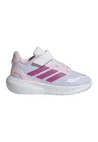 Pantofi sport Run Falcon 5 din material textil cu velcro - Alb/Roz zmeuriu/Roz pal