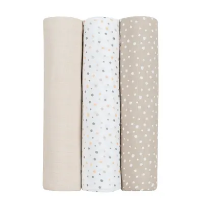 Set 3 scutece muselina Kikka Boo 100 x 100 cm Dots Bej