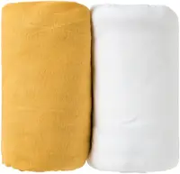 Cearșafuri pentru copii Babycalin - 2 bucăți, 60 x 120 cm, alb/muștar