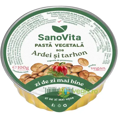 Pasta Vegetala din Bob cu Ardei si Tarhon 100g