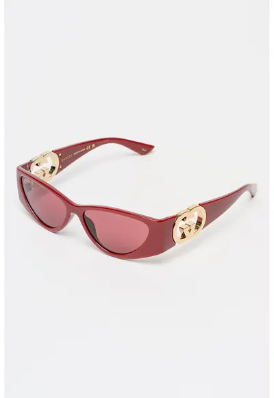 Ochelari de soare cat-eye cu logo lateral - Visiniu