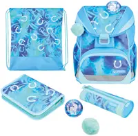 Set școlar Herlitz UltraLight XL Plus - Lucky Horse, ghiozdan, două penare și un săculeț