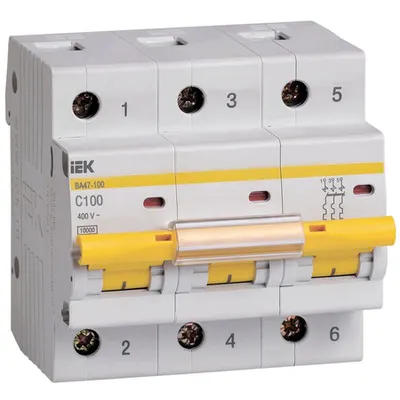 Siguranta automata VA47-100 3P 100A 10kA curba C