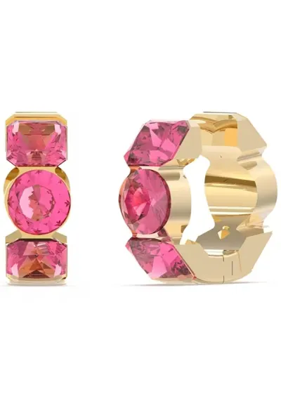 Cercei Crazy Earring rotunzi si cristale roz JUBE03305JWYGFCT-U - Auriu