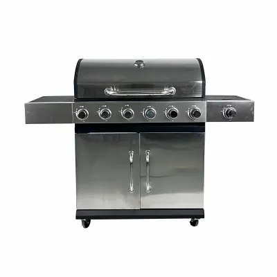 Gratar - QL-10 , 6+1 zone de gatit ,gaz, termometru, dimensiuni totale 141X48X102 cm, otel inoxidabil