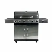 Gratar - QL-10 , 6+1 zone de gatit ,gaz, termometru, dimensiuni totale 141X48X102 cm, otel inoxidabil