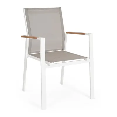 Scaun de grădină alb din metal Heta – Bizzotto