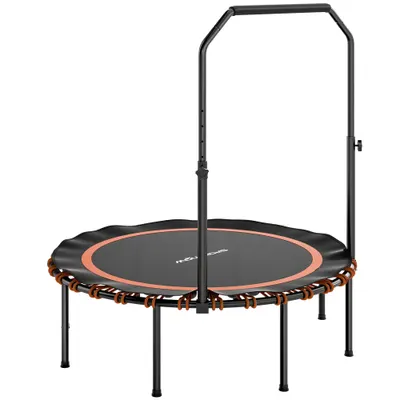 SPORTNOW Trambulină fitness cu mâner reglabil, trambulină sport pentru interior și exterior, oțel, plastic, Orange | Aosom Romania