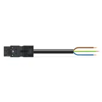 pre-assembled connecting cable; Eca; Plug/open-ended; 3-pole; Cod. A; H05VV-F 3G 2.5 mm²; 1 m; 2,50 mm²; black