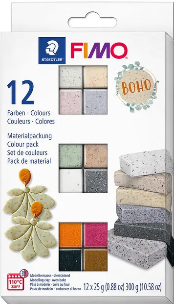 Set de lut polimeric Staedtler Fimo Effect - Boho, 12 х 25 g