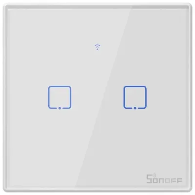 Intrerupator Smart cu Touch WiFi + RF 433 Sonoff T2 EU TX, (2 canale) 6920075727517