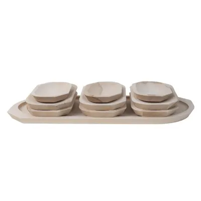 Platouri pentru Servire, Lemn, 60 x 26 x 2.5 cm, 10 Bucati